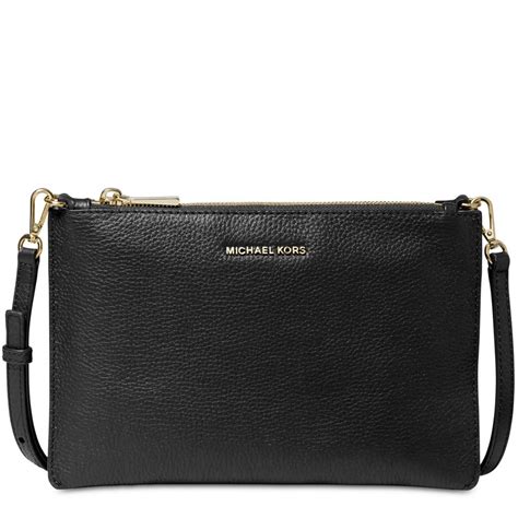 michael michael kors large pebbled leather double pouch crossbody|Michael Kors mercer leather bag.